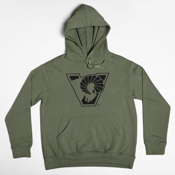 NEW VCU Rams Retro V Pullover Fleece Hoodie MILITARY ARMY GREEN - Picture 1 of 2